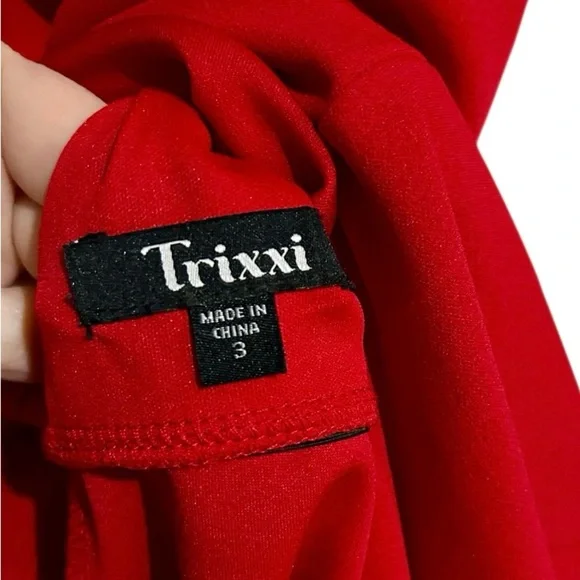 ❤️ NWT Trixxi Red Rhinestone Bodycon Dress – Size 3 – Glam Formal Look! - Picture 10 of 10